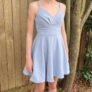 Blue Corset Style Homecoming Dress